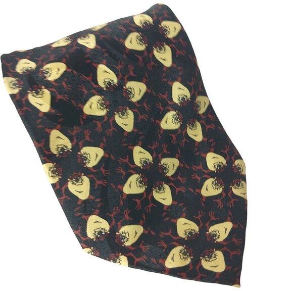 Vintage Looney Tunes Taz Tasmanian Devil Floral Necktie - Picture 1 of 6